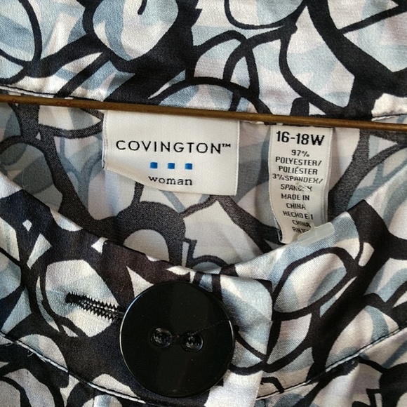 🩸SALE $6.00🩸Covington Big Button Black/Gray/Silver Blouse - Picture 3 of 8